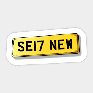 SE17 NEW Number Plate Sticker